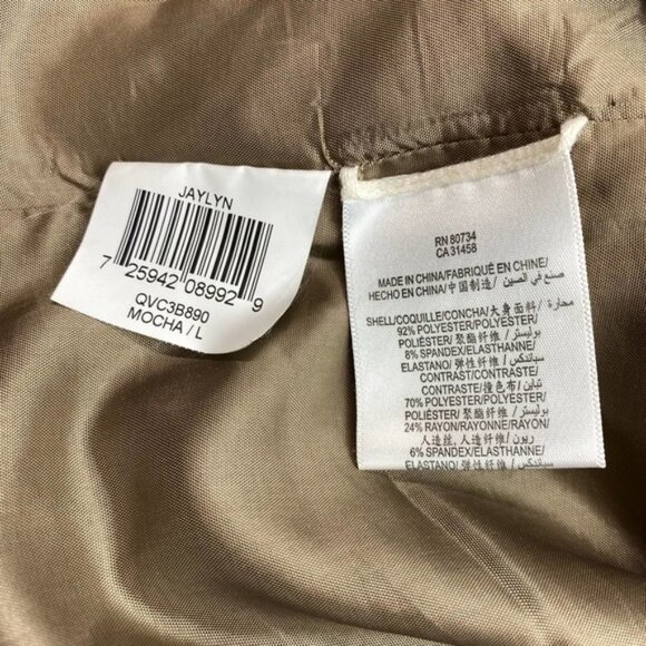 BCBGMAXAZRIA Jaylyn Faux Suede Mocha Skirt Sz Large Rear Zip Lined - Picture 3 of 5